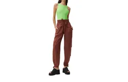Ganni 100&percnt; Hemp Cargo Pants In Root Beer