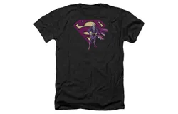 Superman Bizarro & Logo Adult Heather Tee &sol; T-Shirt
