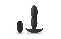 JUNTAME Thrusting Butt Plug for Men&comma; Anal Plug with 12 Vibrating & 3 thrusting Modes Women Anal Sex Toy&comma; Prostate Massager Adult Toys Vibrating Butt Plug with Remote Control