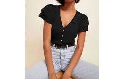 Nation Ltd Maria Femme Snap Tee In Black
