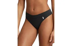 Polo Ralph Lauren Club Cotton Thong Panty In Onyx