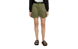 Scotch & Soda Embroidered Shorts In Olive