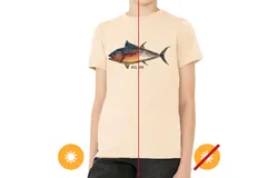 Men Crew Tee - Big Fish - Beige by DelSol for Men - 1 Pc T-Shirt &lpar;YS&rpar;