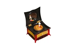 muslady Dancing Girl Music Box Dressing Table Music Jewelry Box Retro Home Decoration Gift Music Gift Red