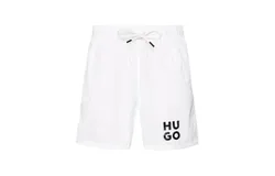 Hugo Men&apos;s Paol Suare Logo Swim Trunks&comma; White