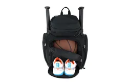 Goloni Basketball Backpack&comma;Basketball Bag with Ball Compartment & Shoe Compartment&comma;Baseball Bag for Basketball&comma; Soccer&comma;Black