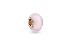 Charm Pandora De Cristal Murano Rosa Mate Recubrimiento 14K 789421C00 &vert; Joyería De Lujo Para Mujer &vert; Ideal Para Regalo Elegante &vert; Compatible Con Charms Pandora