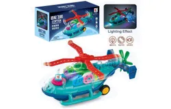 Luminous Clear Sensory Car Toy for Kids&comma; 1 Piece&comma; Crash & Drive Toy Car with Colorful Moving Gear&comma; Music & LED Effects&comma; Fun Educational Toys for Kids&comma; Awesome Birthday Gift Ideas Helicopters