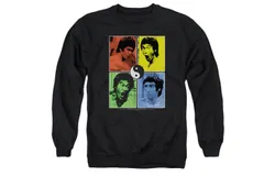 Bruce Lee Enter Color Block Adult Crewneck Sweatshirt