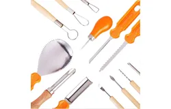 Halloween Pumpkin Carving Tools Kit&comma; 14 Piece Professional Professional Pumpkin Cutting Supplies Tools Kit Stainless Steel Lengthening and Thickening for Halloween Decoration jack-o-lanterns