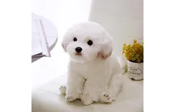 Lifelike Maltese Dog&comma; Maltese Puppy Plush Toy Stuffed Animal Doll Lifelike Bichon Frise&comma; Maltese Dog Suitable for Children Adult Birthday 28cm