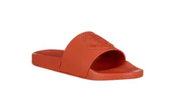 Moncler Men&apos;s Footwear Basile Orange Logo Rubber Slides