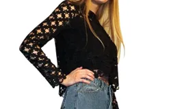 Hadley Pollet Lace Love Top In Black