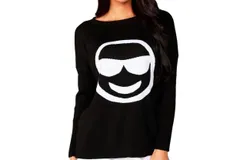 Angel Shades Emoji Top In Black