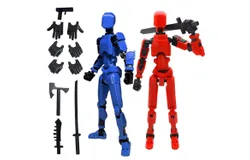 T13 Action Figure&comma;Robot Action Figure&comma;T13 Action Figure 3D Printed Multi-Jointed Movable&comma;13 Action Figure Dummy&comma;Decorations for Action Figures set2&lpar;red&plus;dark Blue&rpar;