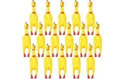 16 Pack Screaming Chicken Toys Bulk Squeaky Rubber Chicken Large Squeaking Chicken Toys for Pet Chew Gifts Prank Novelty Toy&lpar;Yellow&comma;12 Inch&rpar;