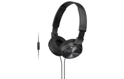 Sony MDR-ZX310AP ZX Series Wired On Ear Headphones with mic&comma; Black &comma; 1 x 1 x 1 inche