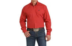 Cinch Men&apos;s Classic Money Sign Printed Button Down Shirt In Red