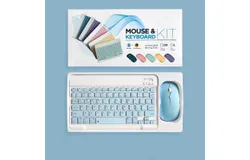 Bluetooth Wireless Keyboard and Mouse Combo&comma;Ultra-Slim Ergonomic Small Rechargeable Bluetooth Keyboard Mouse Set for Apple iPad iPhone Samsung Tablet Phone Android PC Computer Mac Smartphone-blue 10-inch suit