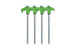 8" Screw in Tent Stakes - Ground Anchors Screw in&comma; New Metal Threaded Tent Spikes&comma; Heavy Duty Tent Pegs Camping Stakes&comma; Tent Stakes for Outdoor Camping &lpar;4PCS&rpar;