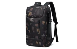 BANGE Anti Theft Backpack&comma;Smart Work Backpack with USB Charging Port&comma; Business Laptop Fit for 15&period;6 INCH Laptop…CamouflageBlack