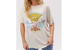 Daydreamer Green Day Dookie Merch Tee Top In Dirty White