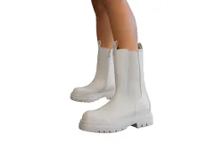 Verona Collection Women&apos;s Double Tab Lug Boot In White