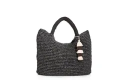 Fallon & Royce Women&apos;s Porter Medium Straw Tote Bag In Black