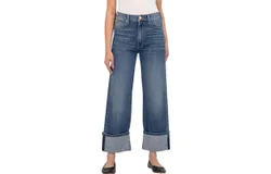 Kut From The Kloth Sienna Wide Leg Roll Up Jeans In Alert