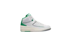 Jordan Men&apos;s 2 Retro Sneaker In White&sol;lucky Green&sol;sail&sol;light Steel Grey