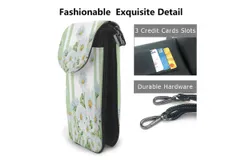 Pring Flower Watercolor Daisy Pu Leather Crossbody Phone Bag Card Slots Flip Phone Purse With Adjustable Strap 7&period;6x4&period;9inch