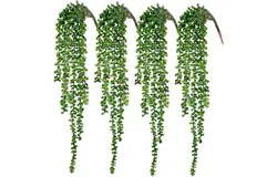 Plantas Colgantes Artificiales 4Pcs Plantas de Hiedra Falsas&comma;Decoración de Enredaderas para Interiores y Exteriores&comma; Decoración de Follaje Artificial para Sala de Estar&comma;Cocina&comma;Balcón&comma;Jardín