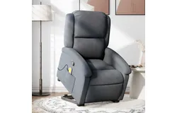 Stand up Massage Recliner Chair Dark Gray Velvet