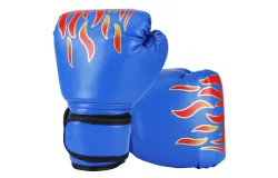 Kids Children Boxing Gloves Professional Flame Mesh Breathable PU Leather Flame Gloves Sanda Boxing Training Glove