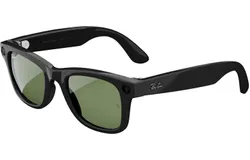 Ray-Ban Meta - Wayfarer Smart Glasses with Meta AI&comma; Audio&comma; Photo&comma; Video Compatibility - Green Lenses - Shiny Black-601&sol;7150