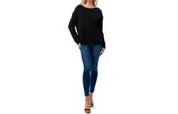 Vava Evie Lace Back Knot Top In Black
