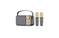 Karaoke Machine for Kids with 2 Wireless Microphones, Mini Karaoke System with 7 Voice Effects, Portable Bluetooth Speaker for Kids, Ideal Gift for Girls, Ideal for Party, Birthday, Family Meeting