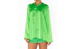 Show Me Your Mumu Smith Buttondown Shirt In Bright Green