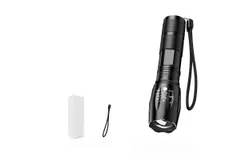 LED Flashlight 1Pack，A100，T6-Black