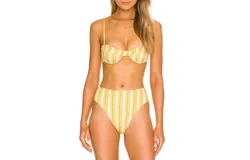 Faithfull The Brand Farrah Bikini Top In Temara Stripe Print