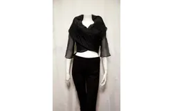 Samuel Dong Chic Organza Bolero Top In Black