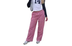 Blue Blush Check It Out Pant In Red And White Gingham
