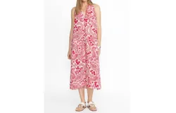 Johnny Was Crisscross Linen Dress In Lillet