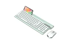 Wireless Typewriter Keyboard and Mouse - Wireless Keyboard with Silent Wireless Mouse&comma; Cute Retro Keyboard Mouse Combo&comma; 2&period;4G Cordless USB Computer Keyboard and Mouse Set for Windows Laptop&sol;Desktop&sol;PC