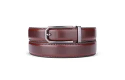 Gallery Seven Men&apos;s Model Design Leather Ratchet Belt-Burnt Umber-Adjustable from 38" to 54" waist