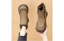 bulvbuting Snow boots&comma; women&apos;s winter ankle boots&comma; women&apos;s warm fleece boots&comma; thickened shoes&comma; zipper flat sneakers&comma; outdoor boots