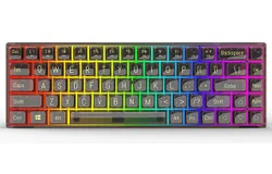 Wired Gaming Keyboard&comma; Transparent Keycaps&comma; 68 Keys with RGB Backlight&comma; Anti-Ghosting&comma; for MAC Windows PC&comma; Black