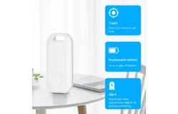2 Pack&comma;Key Finder&comma;Bluetooth GPS Items Tracker with Holder & Keychains&comma;IPX8 Waterproof Locator & Works with &apos;Apple Find My&apos;&lpar;iOS only&rpar;&comma;Music Reminder for Kids&comma;Pets&comma;Keys-White