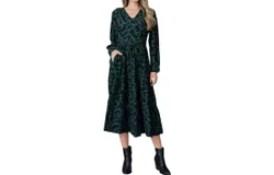 Downeast Aven Midi Dress In Black & Green