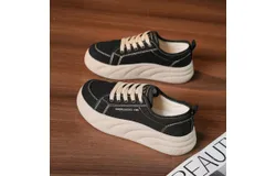 Women's Canvas Shoes White Canvas Sneakers Women's Casual Shoes Low Top Black Sneakers Comfortable Tennis Shoes